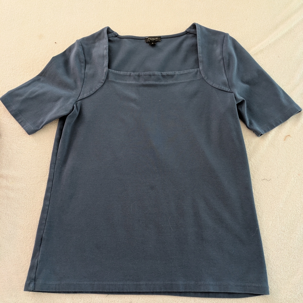 Ann Taylor Factory Navy Short Sleeve Top